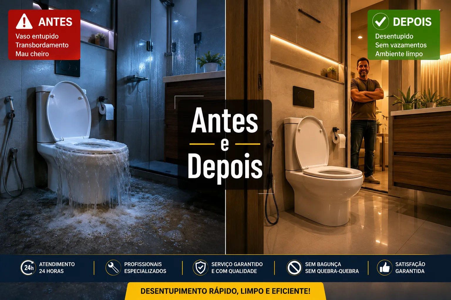 Desentupidora 24 Horas para Apartamento ou Casa