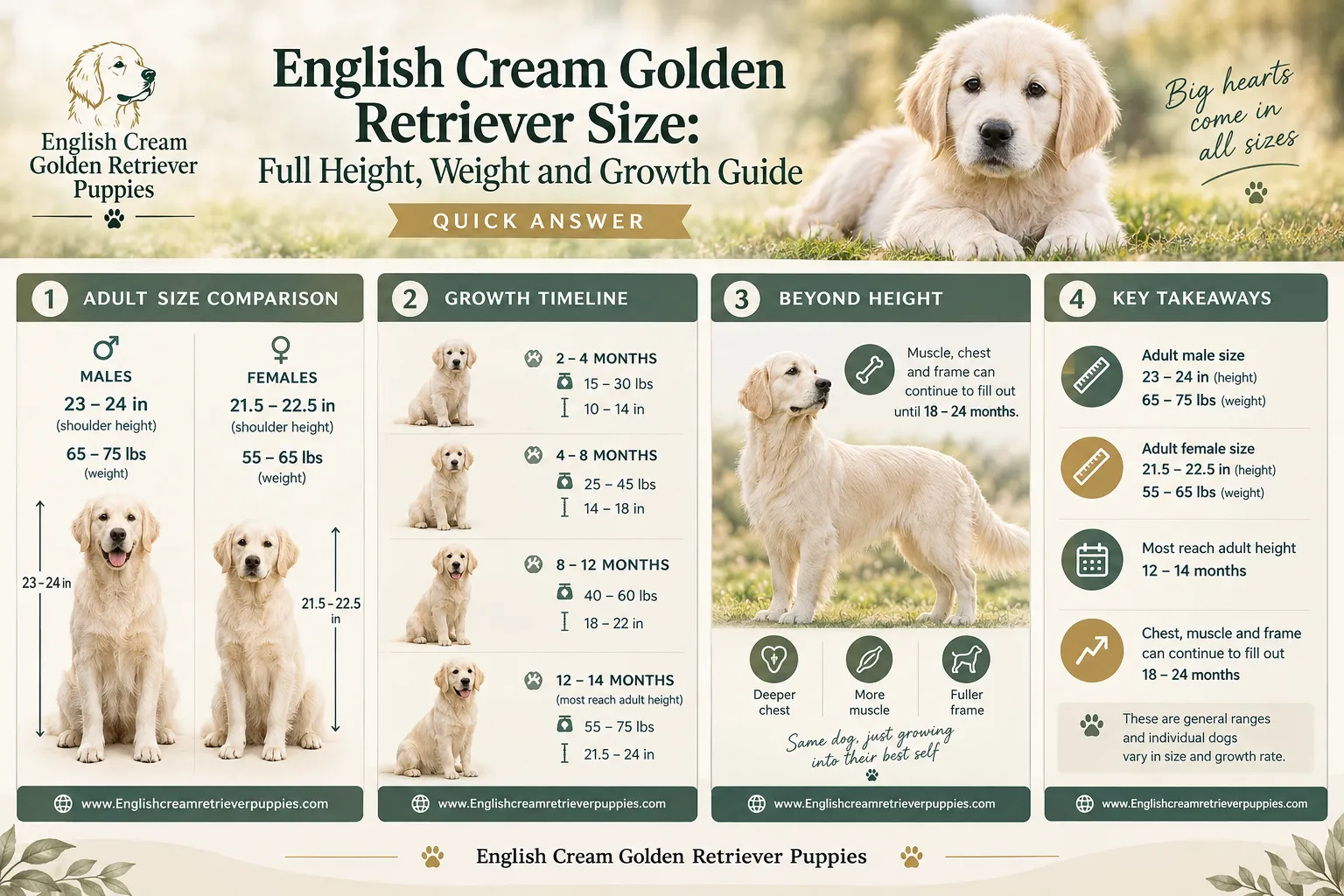 How Big Do English Cream Golden Retrievers Get?