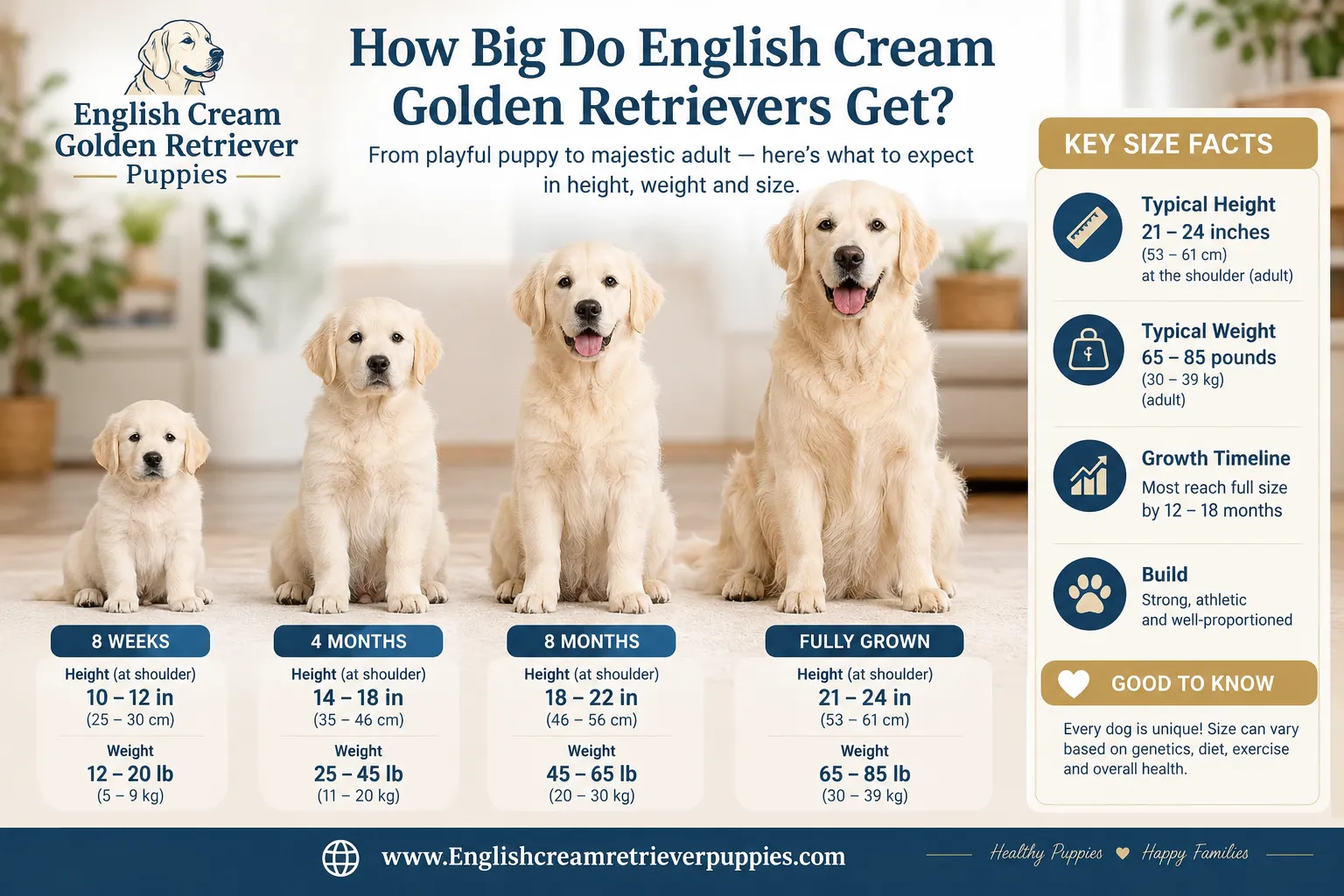 Are English Cream Golden Retrievers Smaller Than Regular Golden Retrievers?