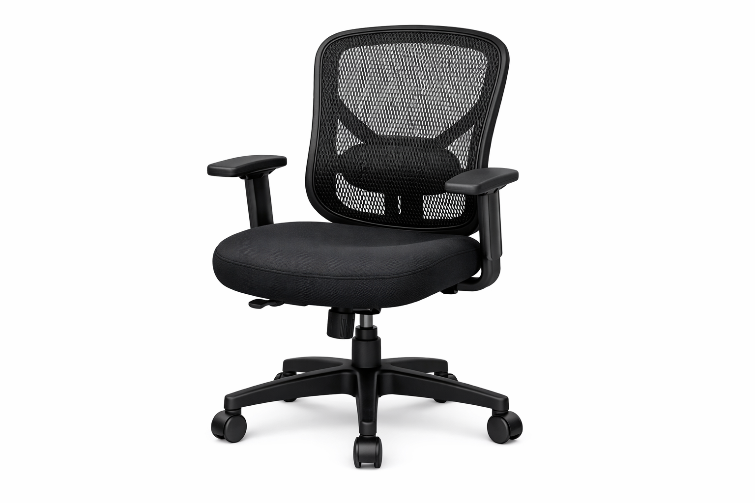 breathable mesh backrest and cushioned seat construction