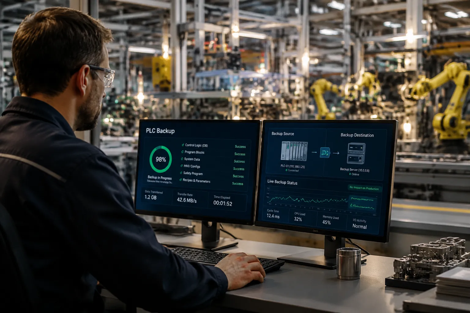 Click to regenerate this image How Often Should Manufacturing Facilities Backup PLC and SCADA Systems