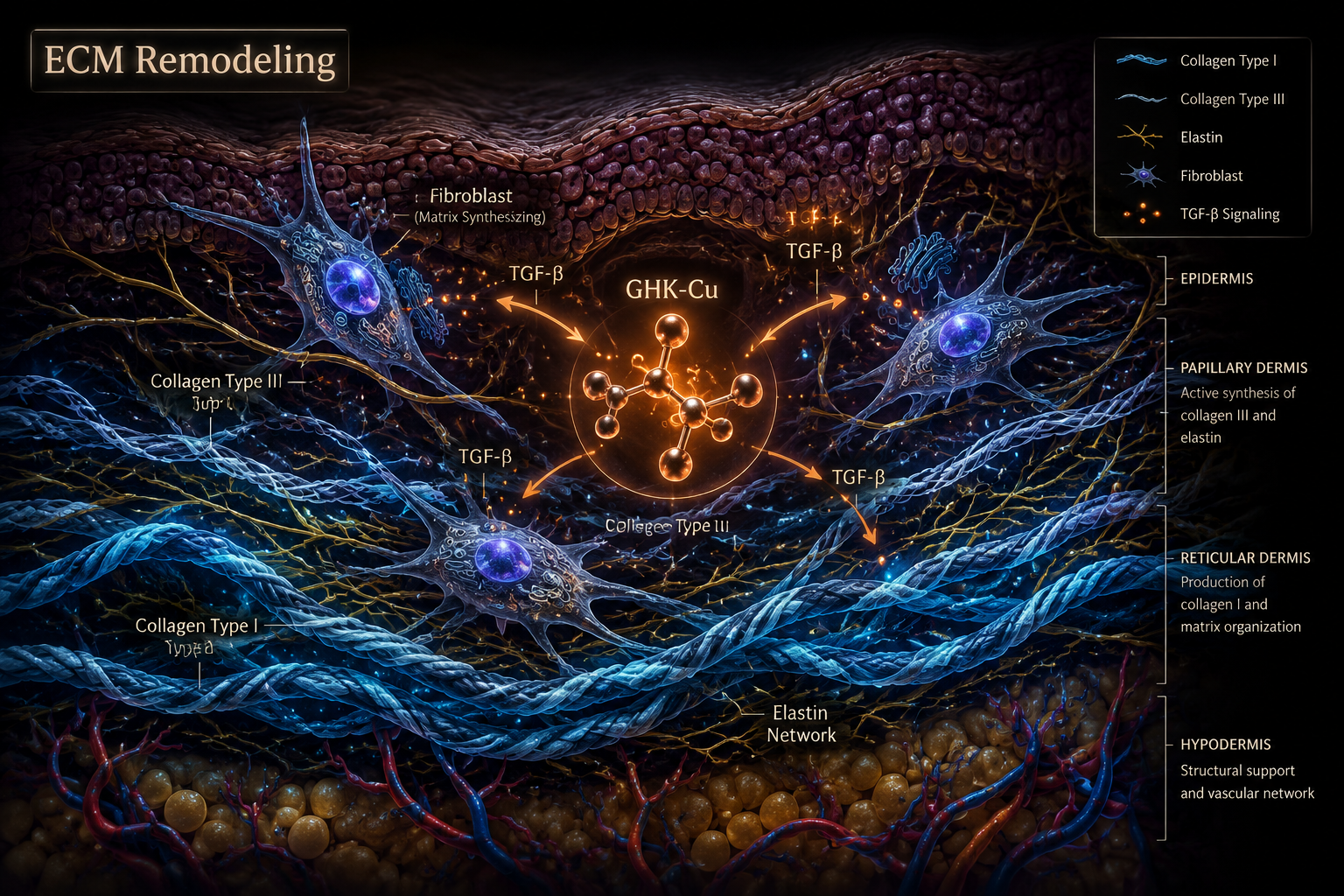 Extracellular Matrix Signaling: The Core of GHK-Cu Peptide Mechanism Research