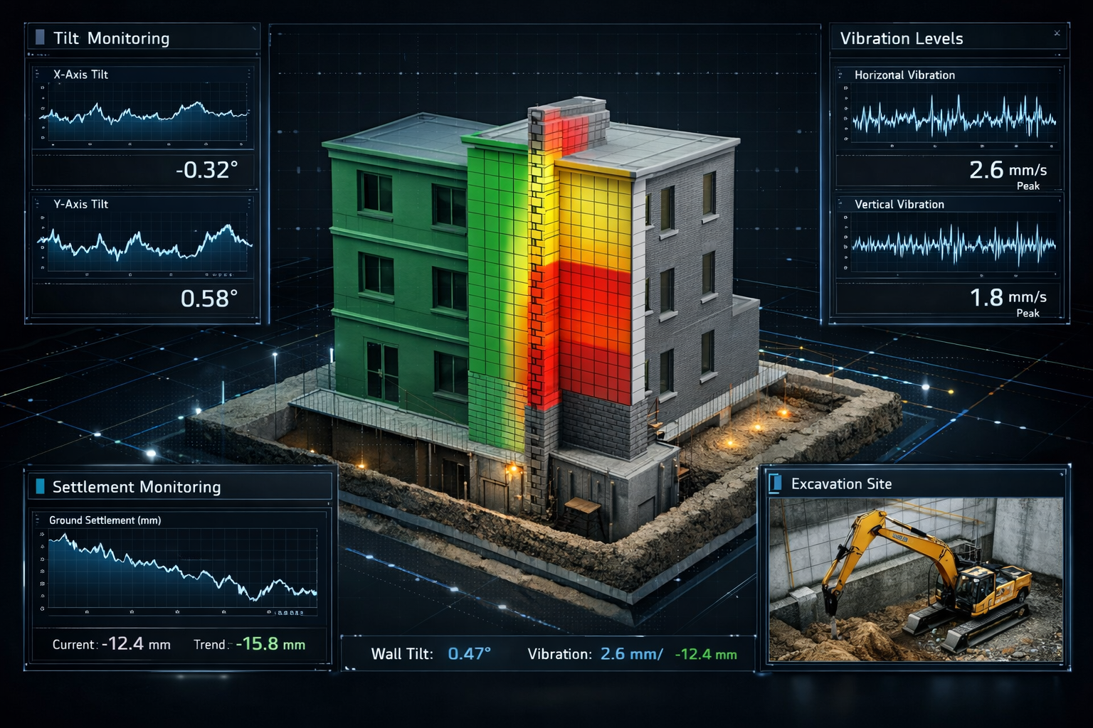 Real-Time Digital Twins for Party Wall Agreements: Simulating