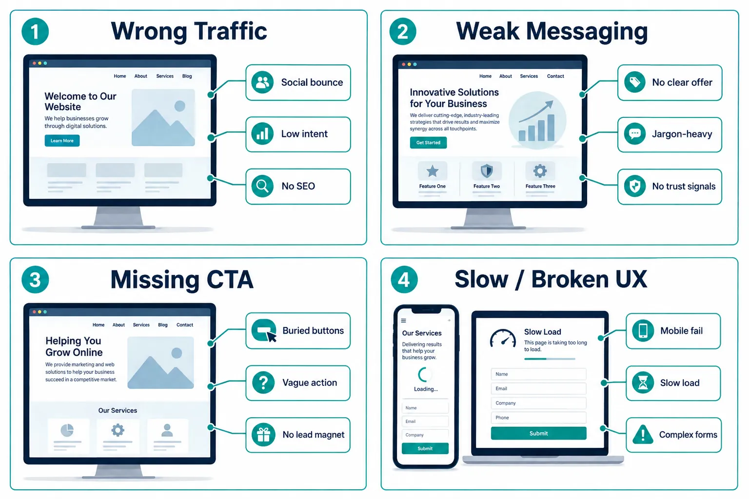 Why Most Small Business Websites Underperform on Leads