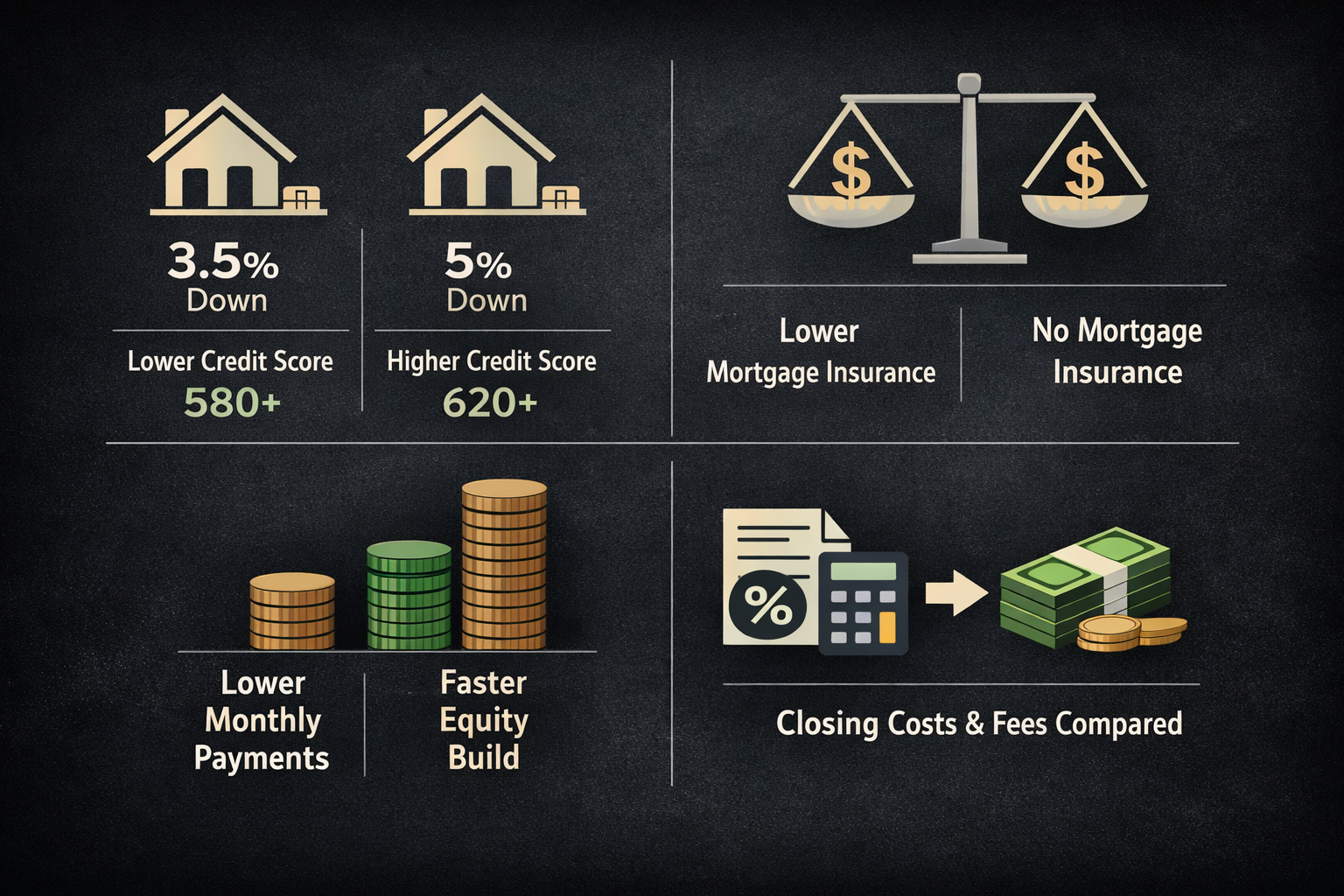 Professional infographic for article "FHA Loan vs Conventional Loan: Which One Actually Saves You More Money?", section: