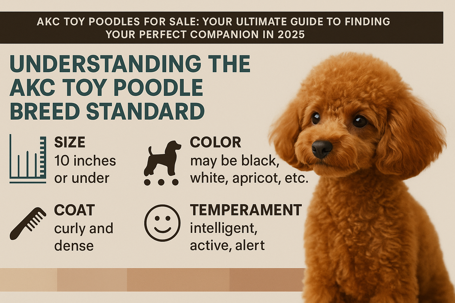 Professional landscape infographic (1536x1024) for article "AKC Toy Poodles for Sale: Your Ultimate Guide to Finding Your Perfect Companion 