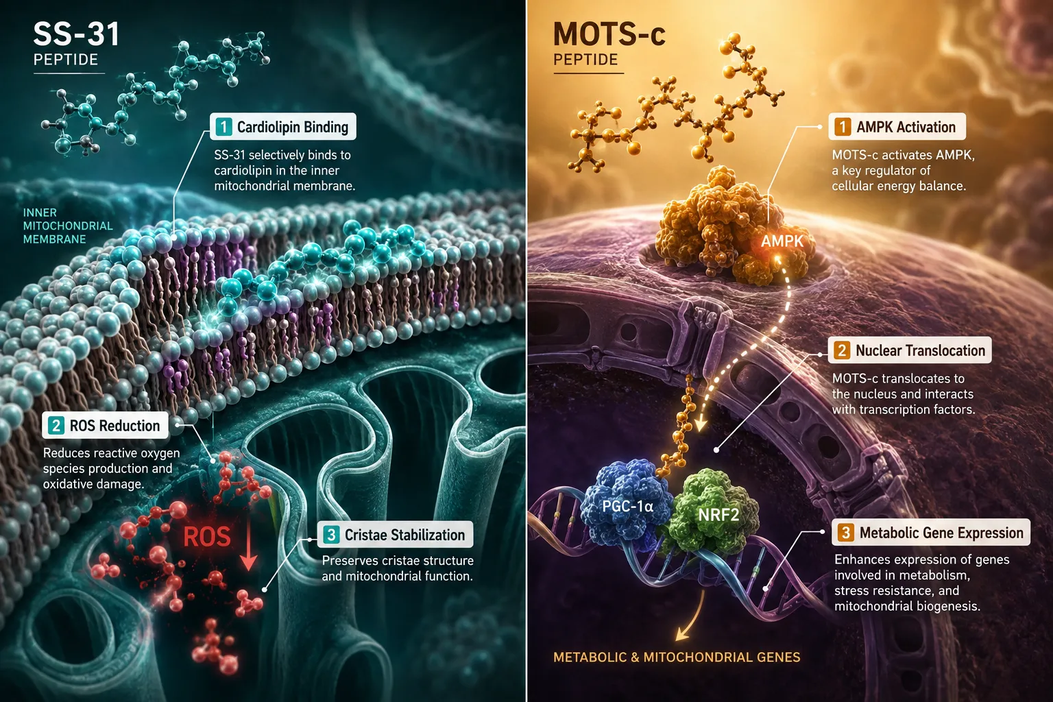 Comparing SS-31 and MOTS-c: Two Distinct Signaling Profiles