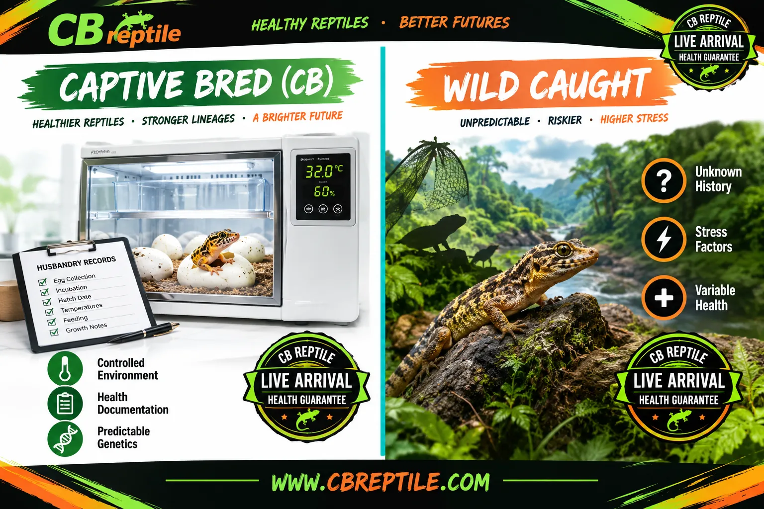 What is CB Reptile's breeding philosophy?