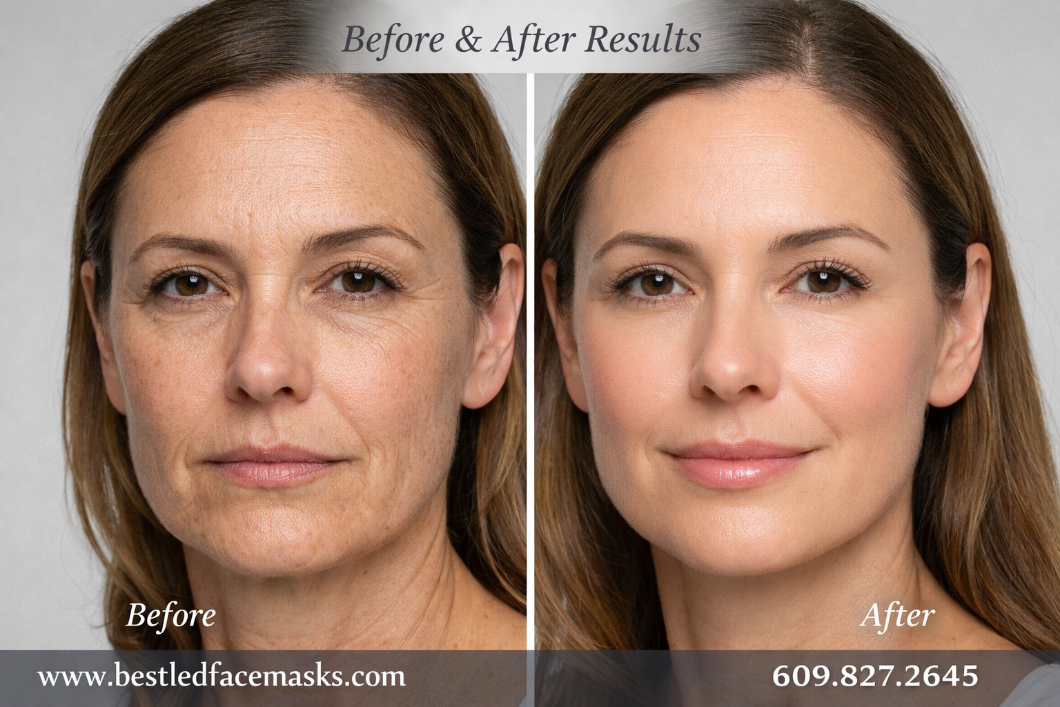 red light therapy mask before and after