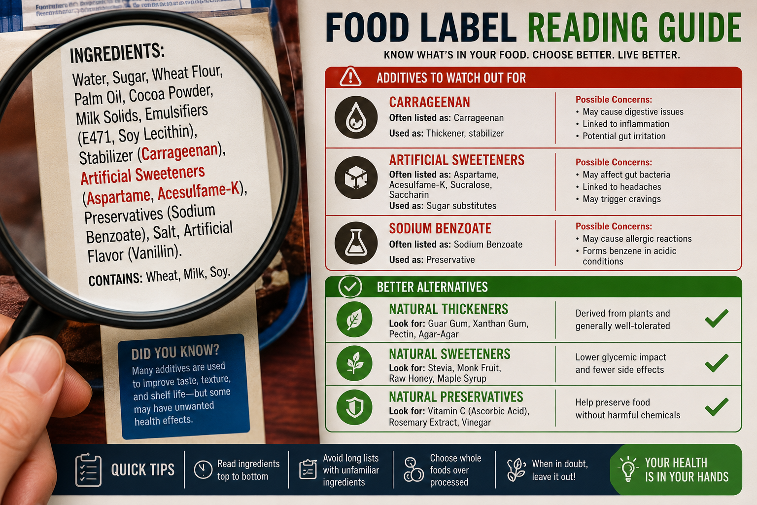 Thickeners and Stabilisers: Carrageenan, Xanthan Gum, Maltodextrin