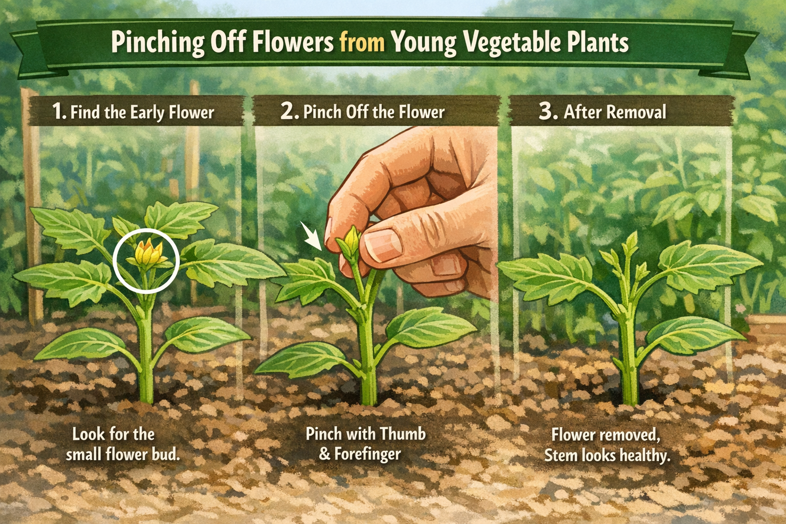 flowers from young vegetable plants
