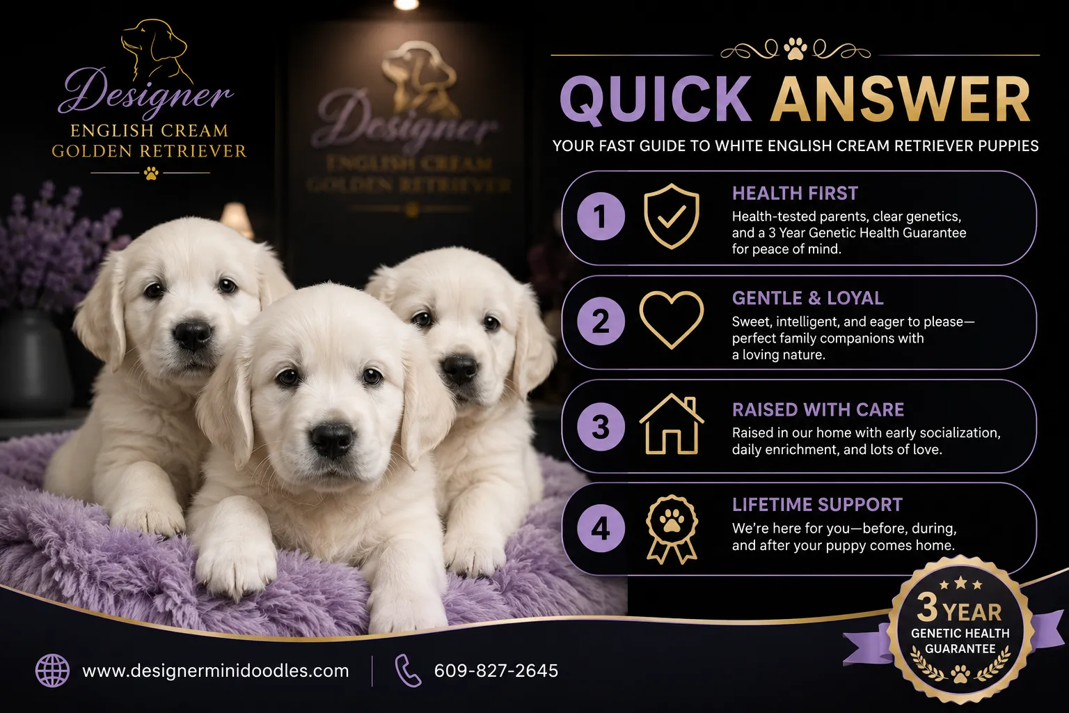 white english cream retriever puppies