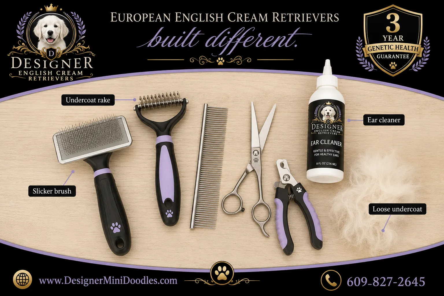 English Cream Golden Retriever grooming