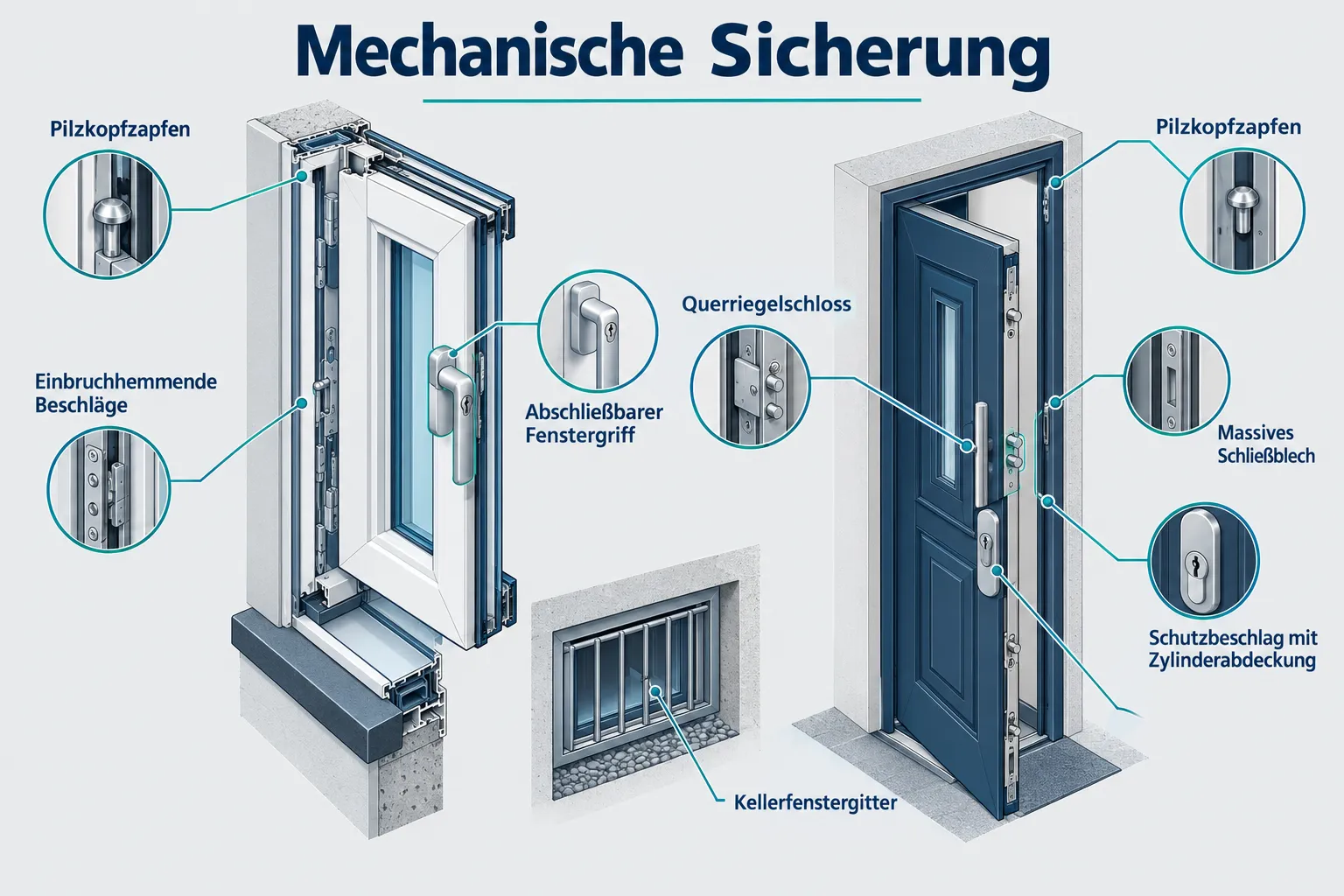 Maßnahme 1: Mechanische Sicherung von Fenstern und Türen