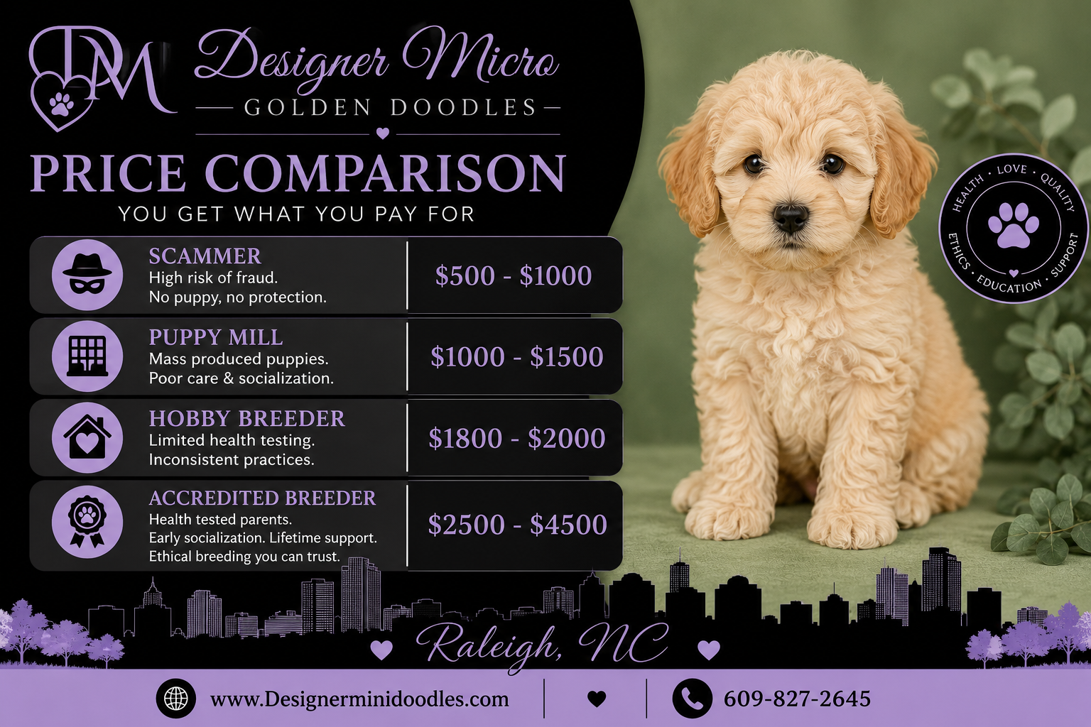 Reputable micro goldendoodle breeders near Raleigh