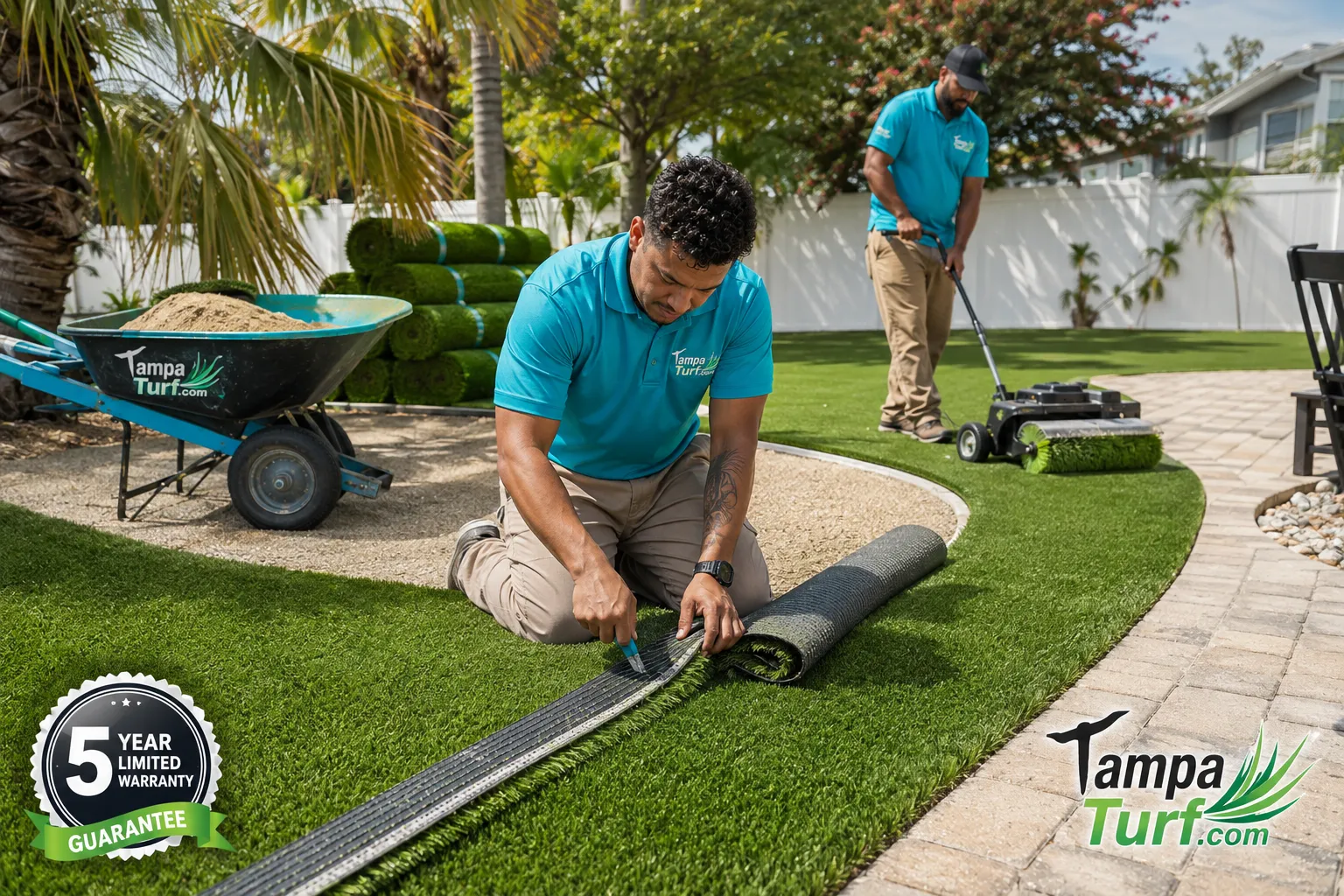 What does artificial grass installation cost in Tampa, and what's included?