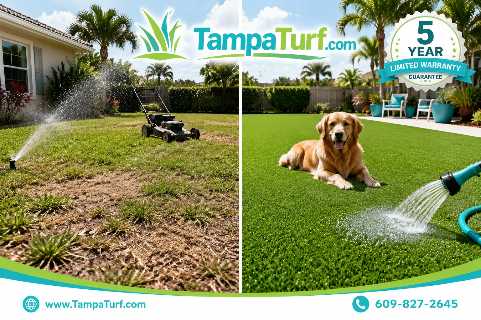 Artificial grass for dogs in Tampa: pet-friendly turf options