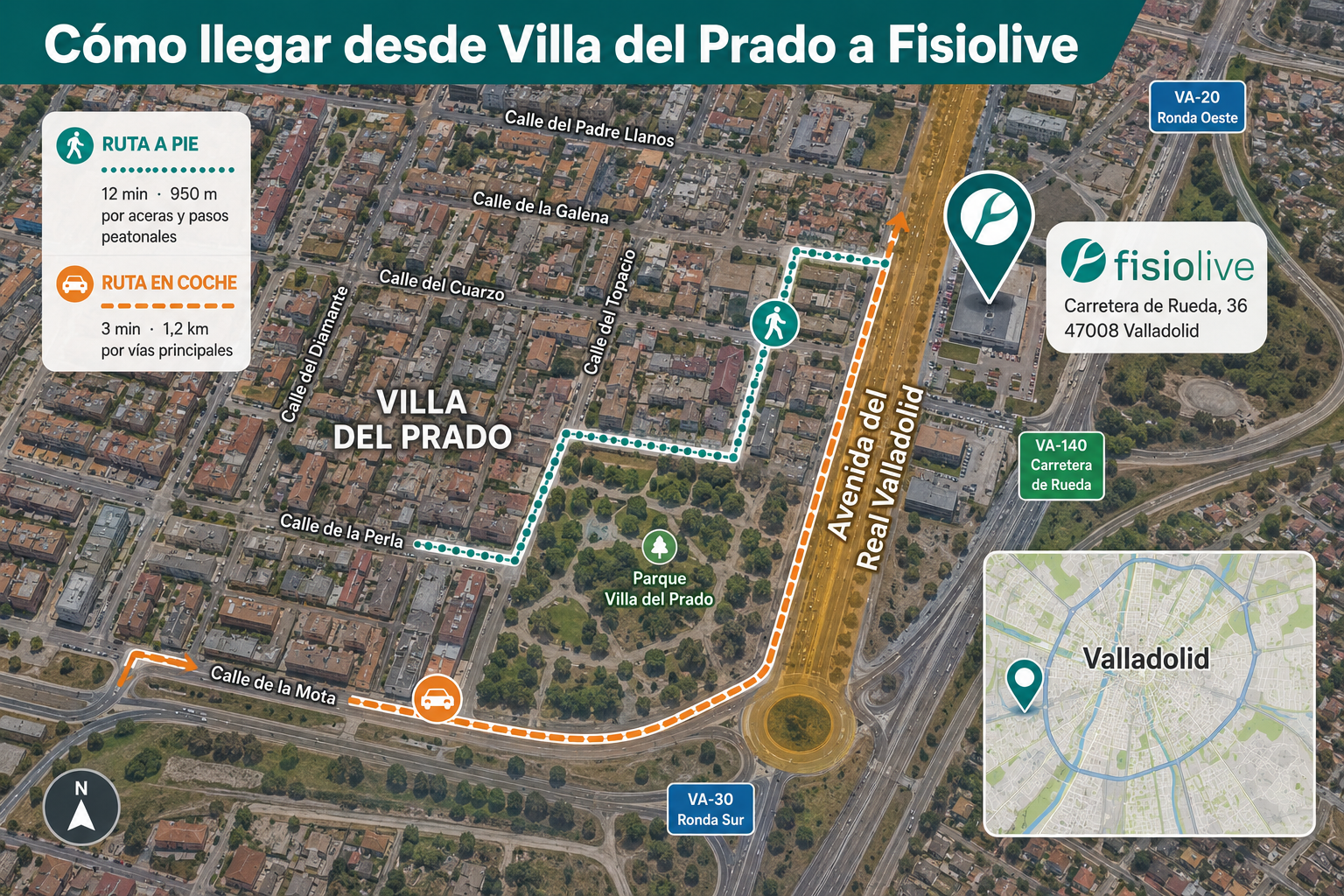 Clínicas de podología cerca de la Avenida del Real Valladolid: cómo llegar a Fisiolive