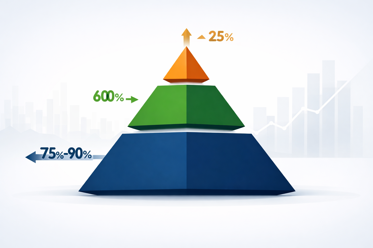 Landscape format (1536x1024) detailed illustration showing a visual pricing strategy pyramid with three distinct tiers, bottom tier widest r