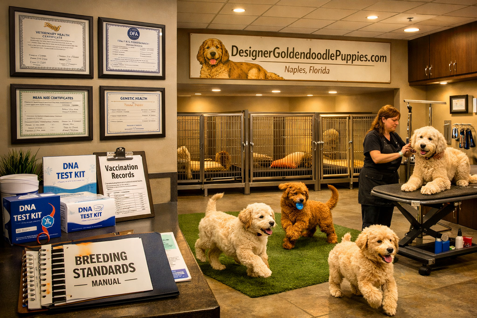 use keyphrases / topics as alt text do not use big paragraphs. Put logo of designergoldendoodlepuppies.com in images as possible where possi