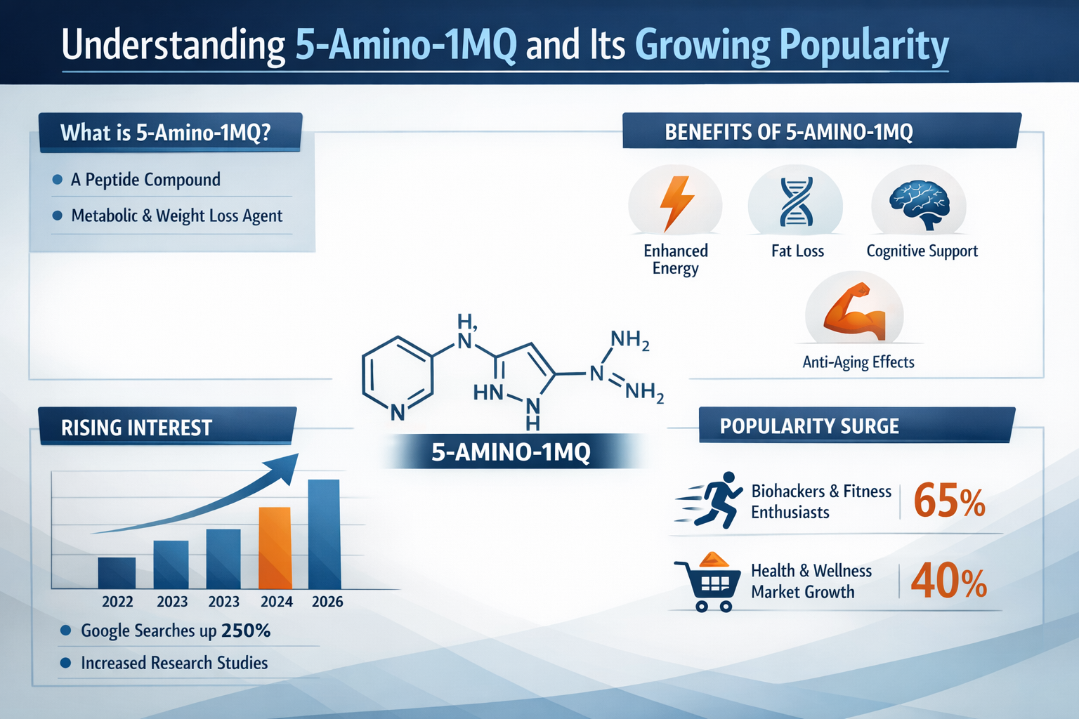 Professional landscape infographic (1536x1024) for article "Where to Buy 5-Amino-1MQ Online: Your Complete 2026 Buyer's Guide", section: "Un
