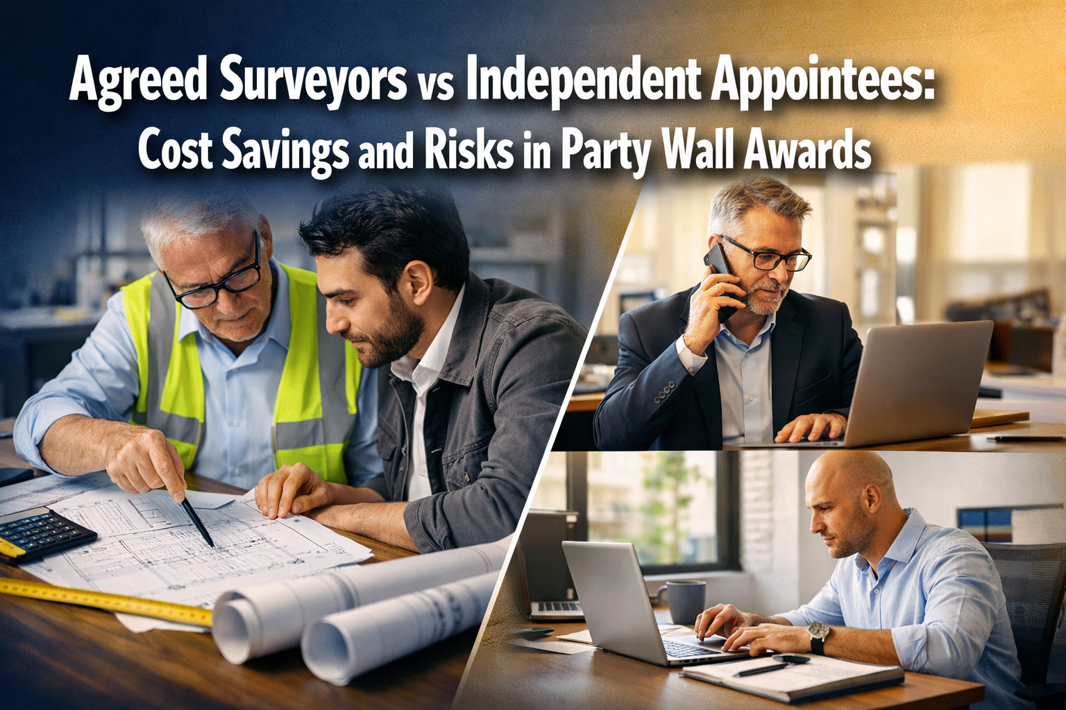 Professional () hero image featuring 'Agreed Surveyors vs Independent Appointees: Cost Savings and Risks in Party Wall