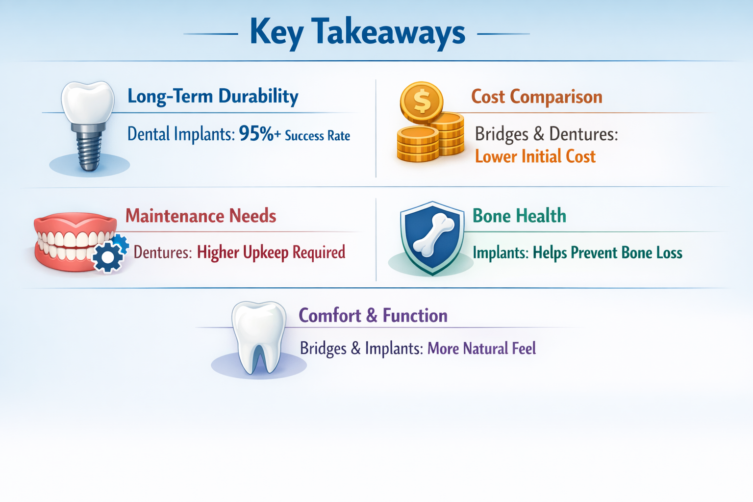 Dental Implant vs Bridge vs Denture: Which is Better for You in 2026?