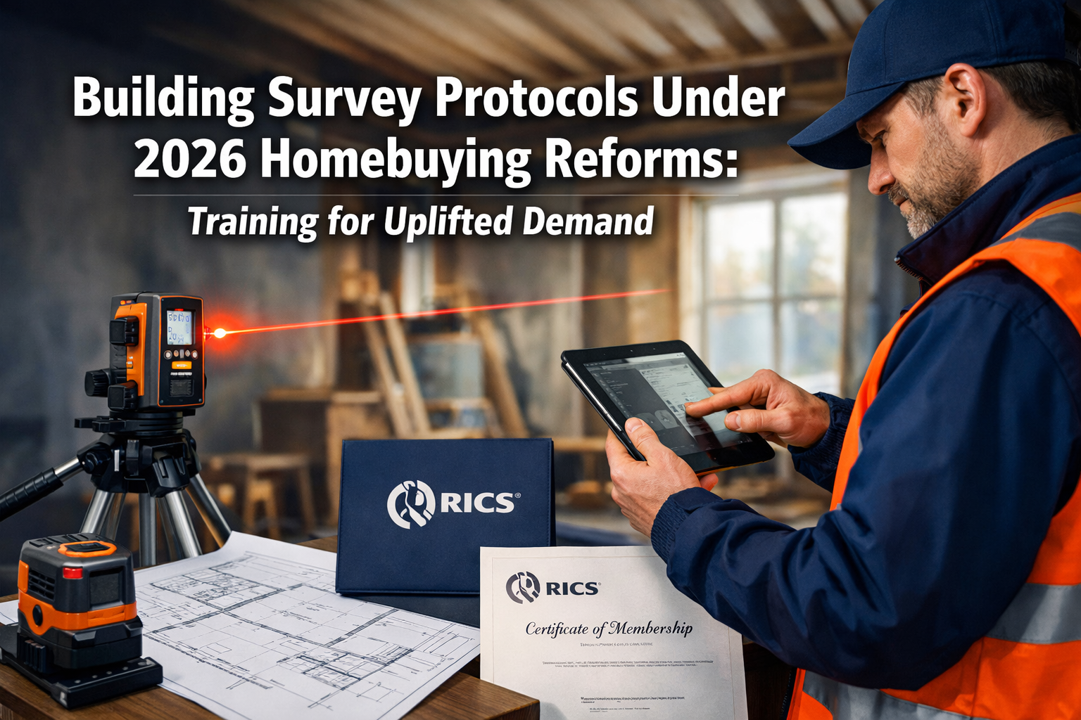 Professional () hero image with 'Building Survey Protocols Under 2026 Homebuying Reforms: Training for Uplifted Demand' in
