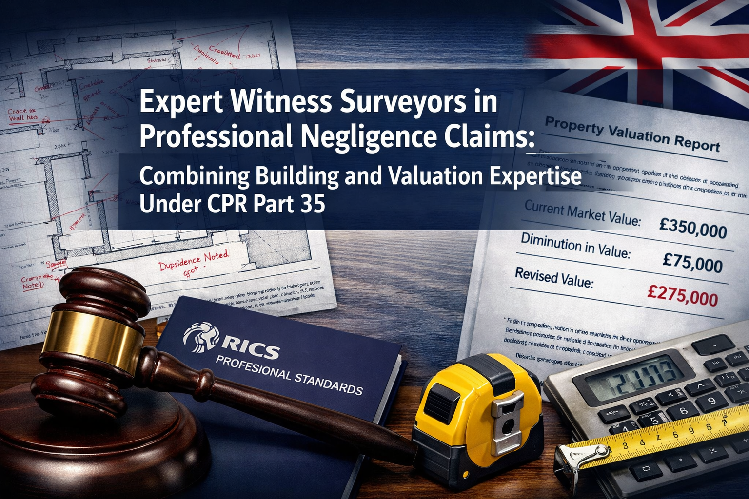 Professional () hero image featuring 'Expert Witness Surveyors in Professional Negligence Claims: Combining Building and