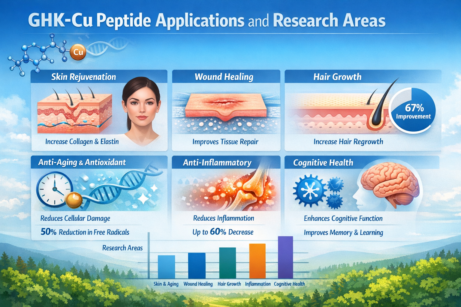 Professional landscape infographic (1536x1024) for article "GHK-Cu Peptide: Your Complete Guide to This Powerful Regenerative Compound", sec