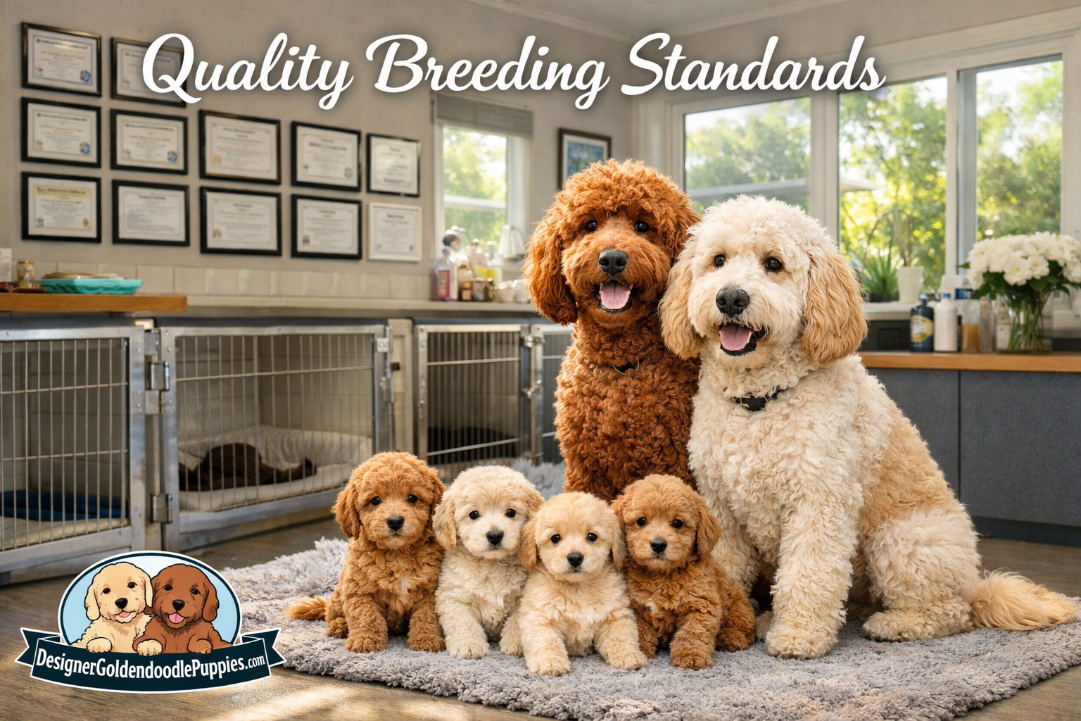 use keyphrases / topics as alt text do not use big paragraphs. Put logo of designergoldendoodlepuppies.com in images as possible where possi