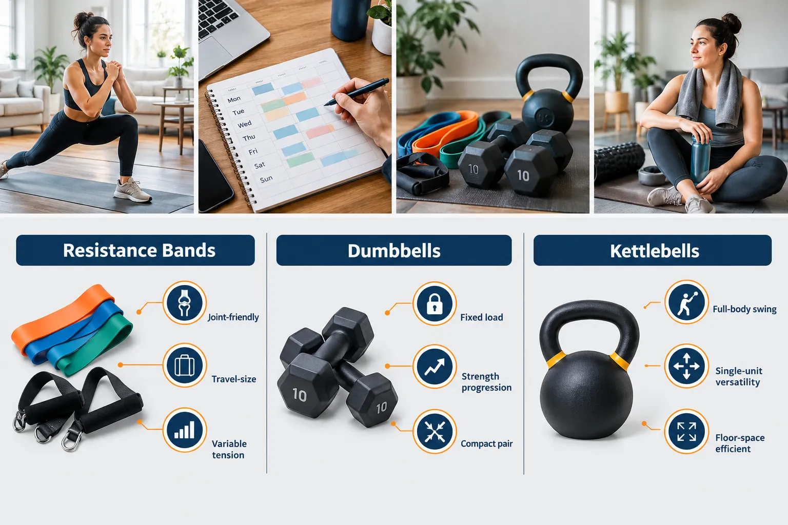 Bands, Dumbbells, and Kettlebells: When Each Helps