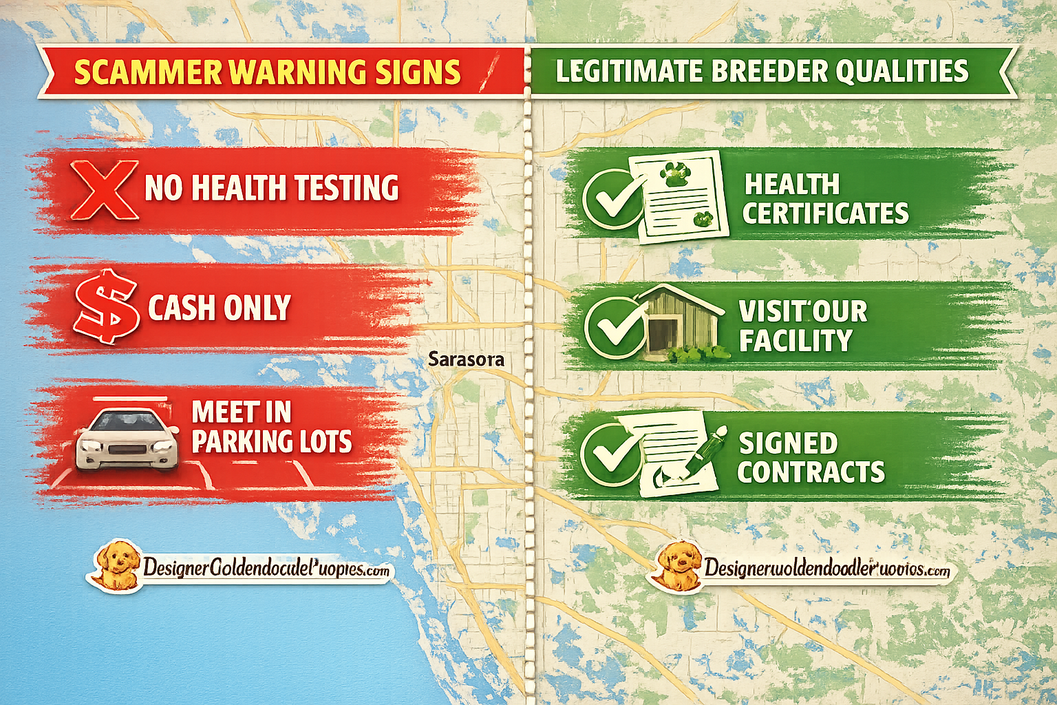 use keyphrases / topics as alt text do not use big paragraphs. Put logo of designergoldendoodlepuppies.com in images as possible where possi