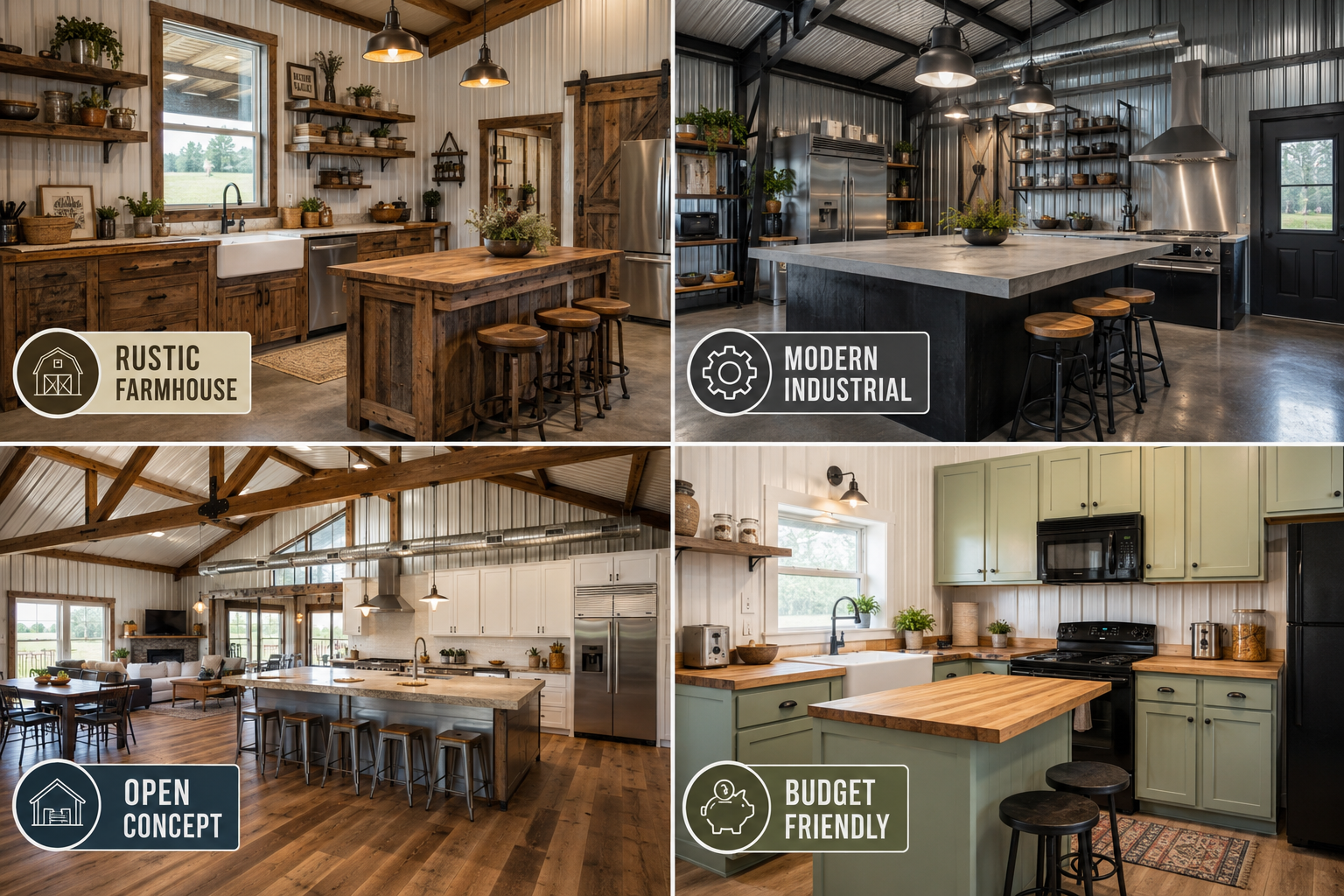 Are Barndominium Kitchens Good for Small Families or Large Gatherings