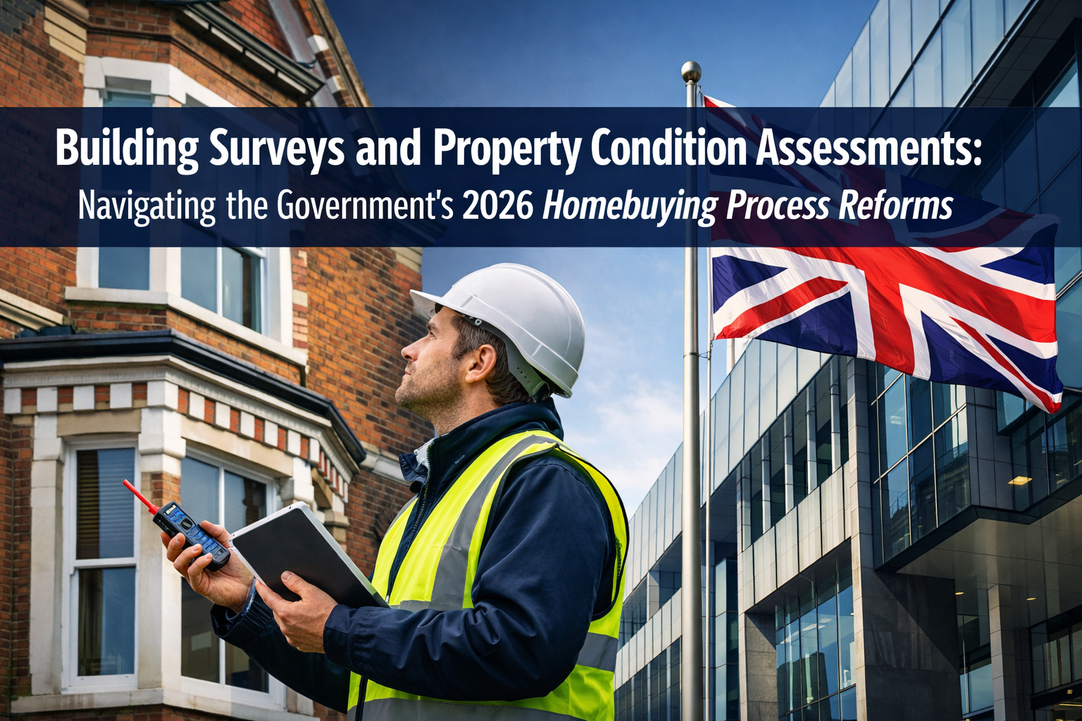 Professional () hero image with : 'Building Surveys and Property Condition Assessments: Navigating the Government's 2026