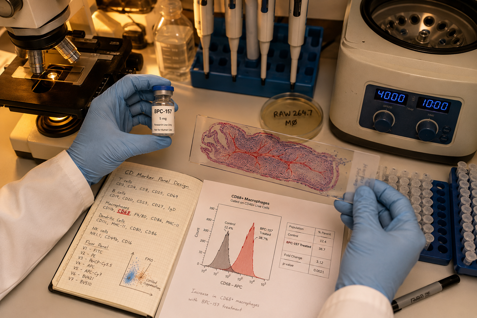 Designing a Flow Cytometry Model for Cluster of Differentiation Markers and Experimental Peptides