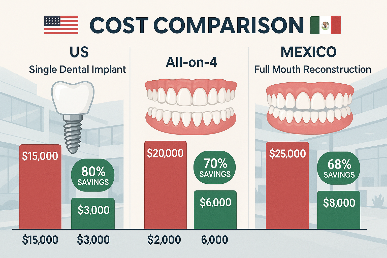 Dental Implant Cost Mexico vs US: Complete 2025 Price Comparison Guide