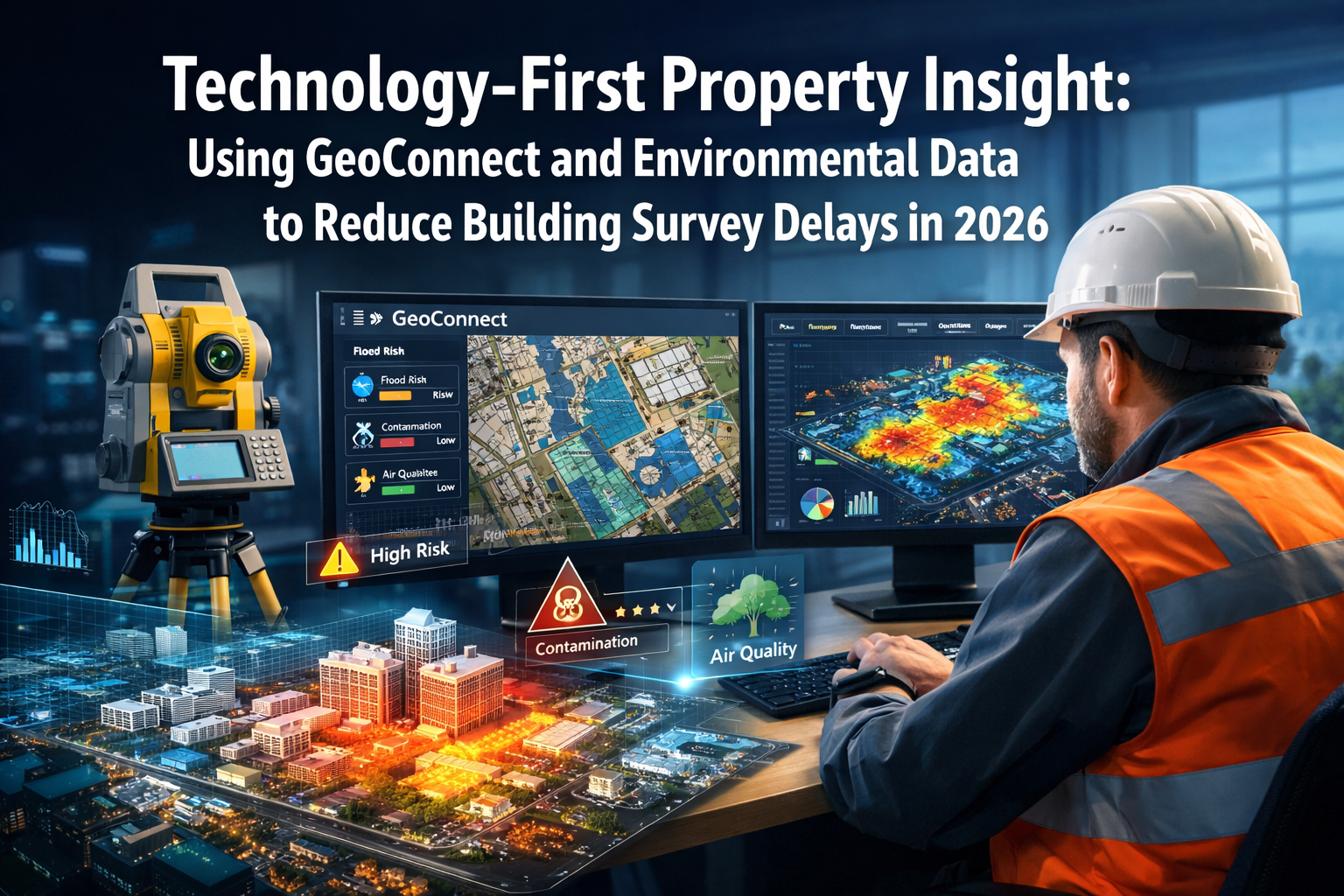 Professional () hero image featuring 'Technology-First Property Insight: Using GeoConnect and Environmental Data to Reduce