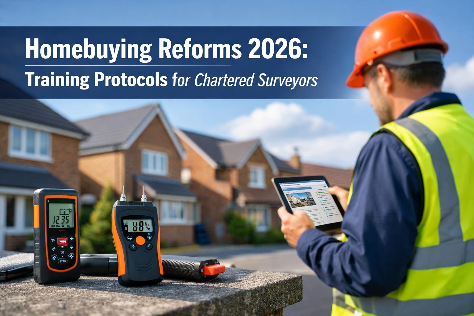 Professional () hero image featuring 'Homebuying Reforms 2026: Training Protocols for Chartered Surveyors' in extra large