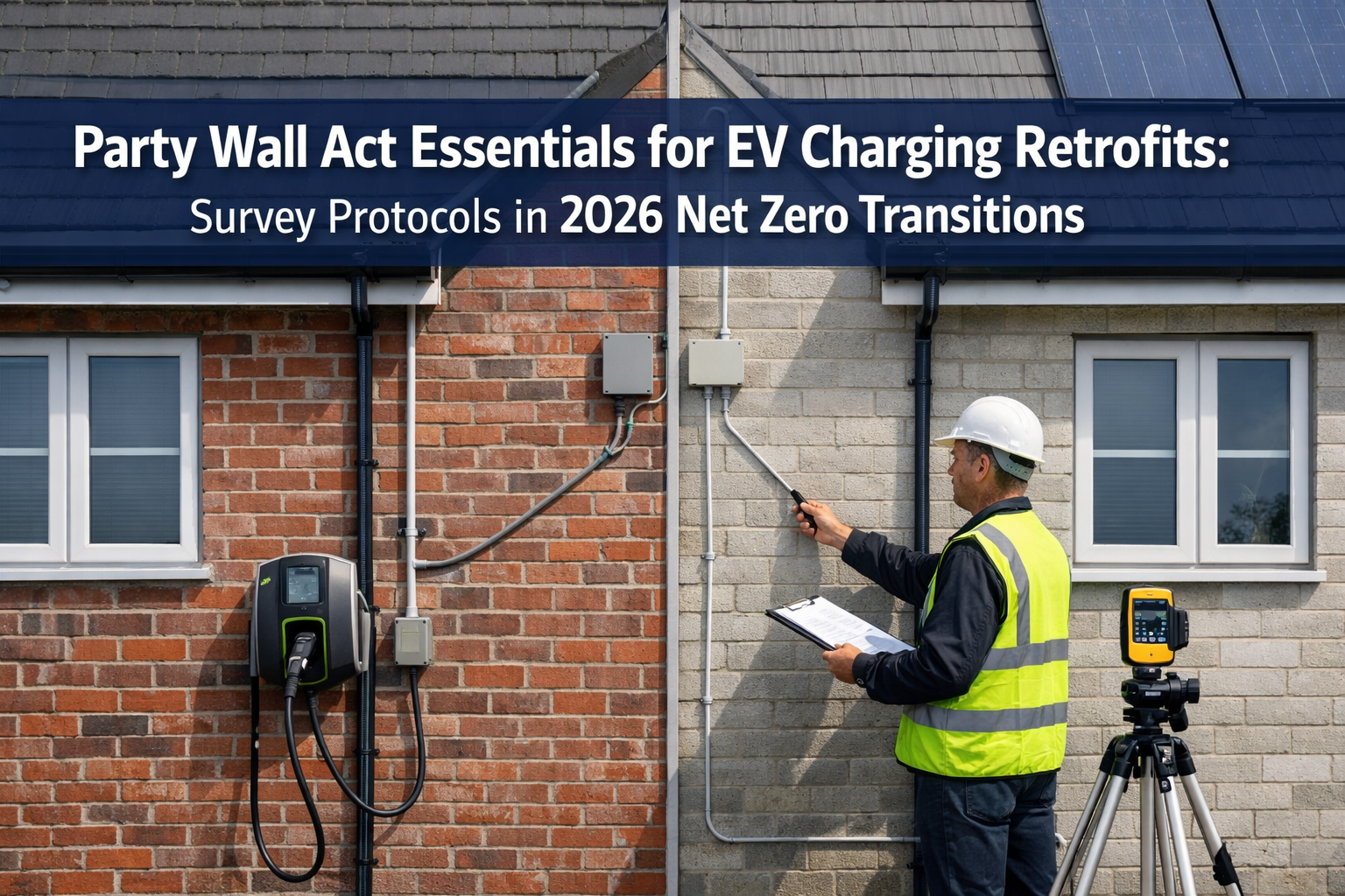 Professional () hero image featuring 'Party Wall Act Essentials for EV Charging Retrofits: Survey Protocols in 2026 Net Zero