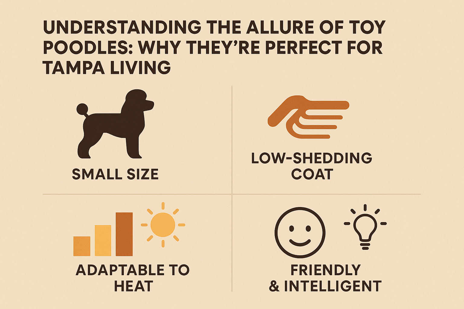 Professional landscape infographic (1536x1024) for article "Toy Poodles for Sale in Tampa: Your Ultimate Guide to Finding Your Perfect Compa