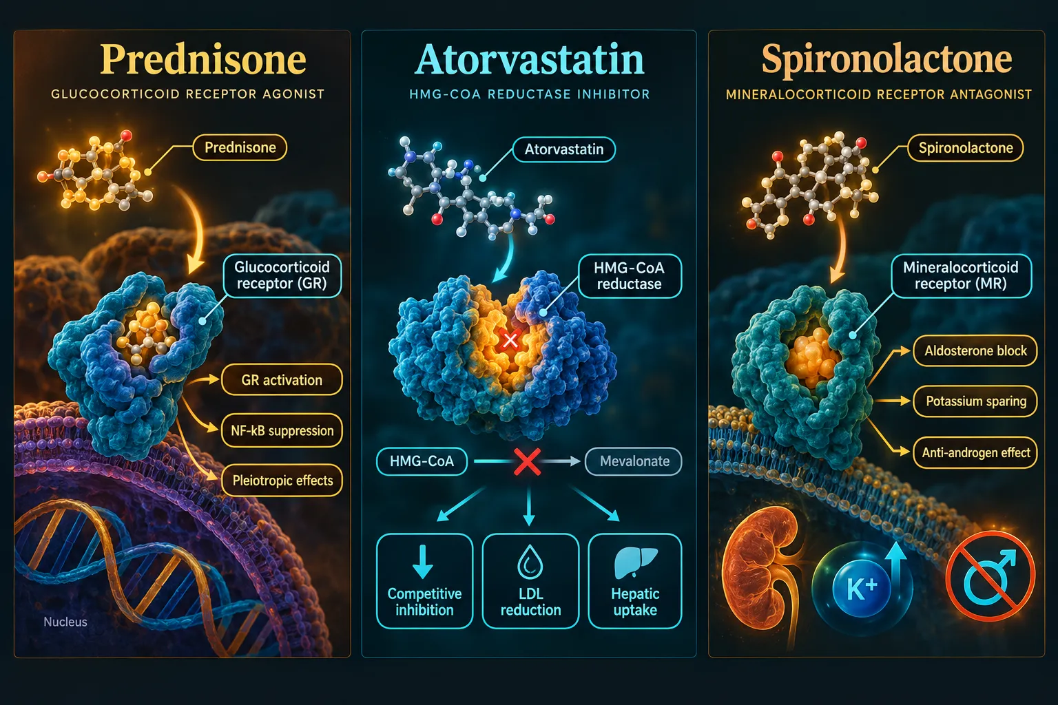 Three Small-Molecule Case Studies: Prednisone, Atorvastatin, and Spironolactone