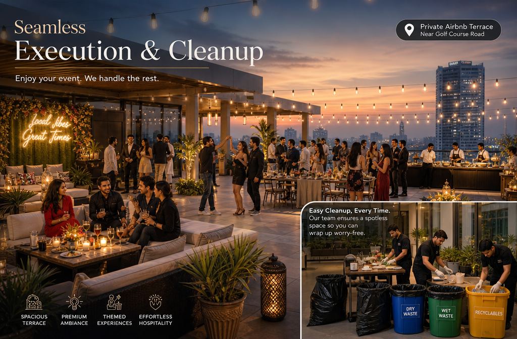 Detailed () image for the 'Seamless Execution & Cleanup' section, showcasing a well-organized themed party in full swing on