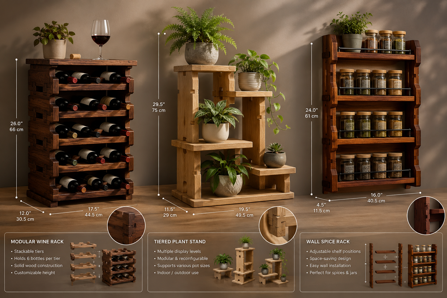 Modular and Stackable Plant Stands