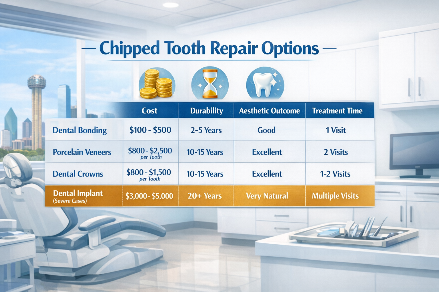 Chipped Tooth Repair Cost 2026: Dallas Options & Prices Guide