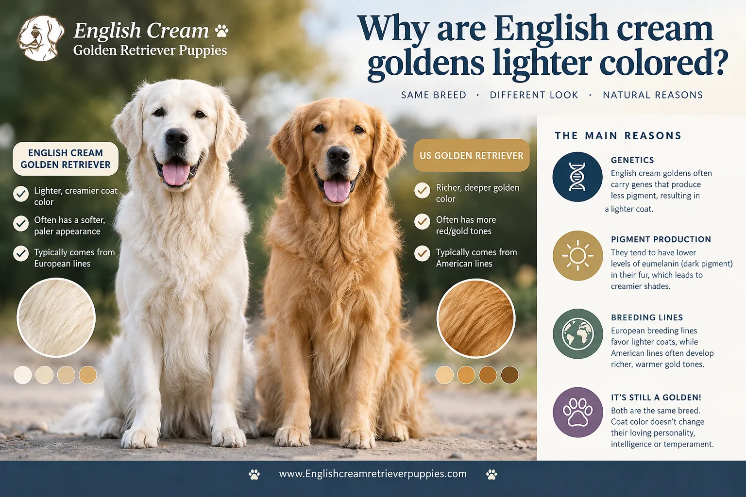 Do English cream goldens live longer than American goldens?