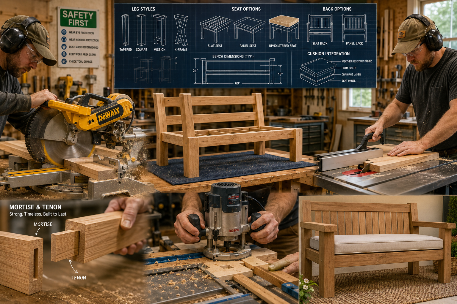 Foundations of Building Benches for Indoor and Outdoor Use: Comfort-Focused Designs with Cushion Integration