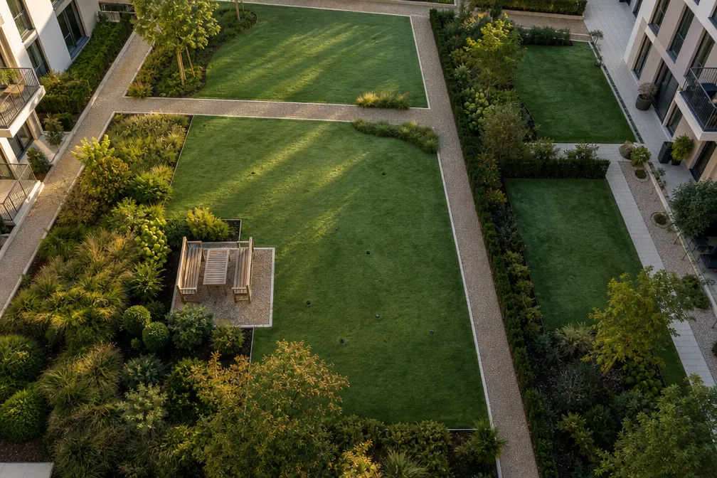 Wie oft sollte der Garten einer Wohnanlage gepflegt werden?