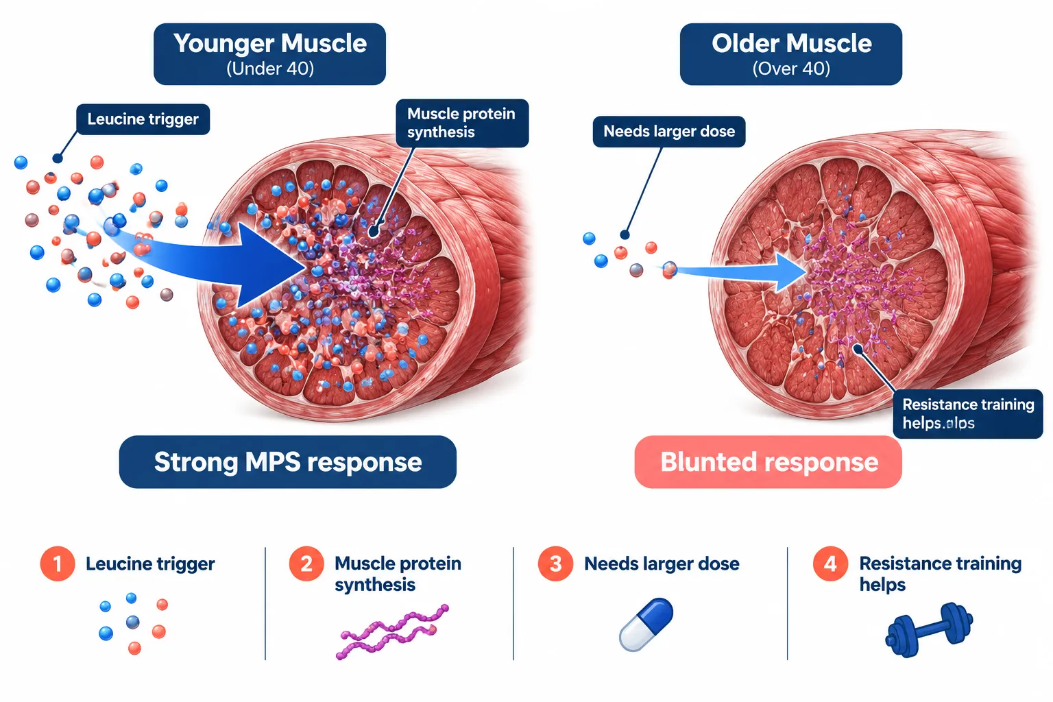 How does protein actually help muscle recovery after 40?