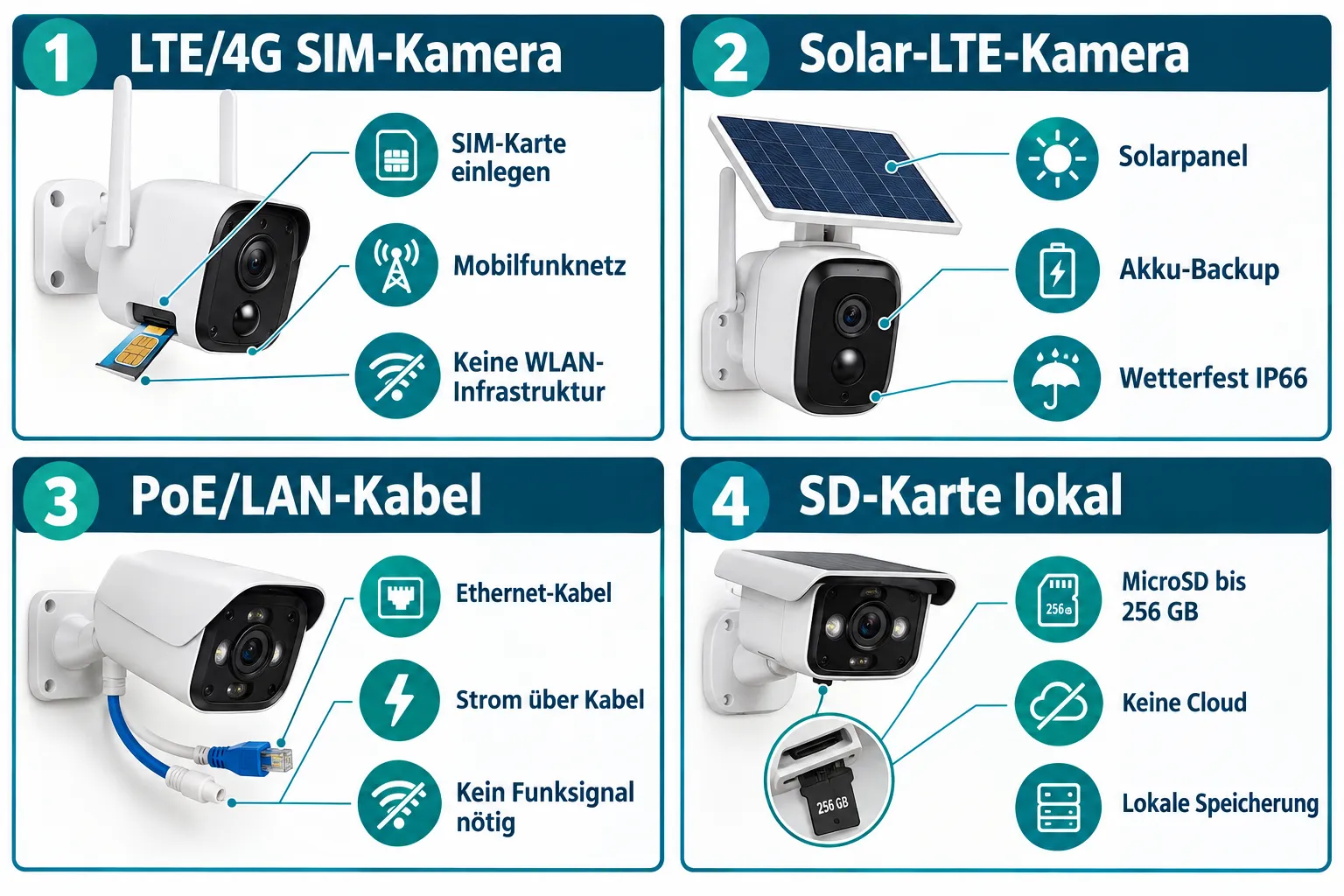 Was ist eine Überwachungskamera ohne WLAN und wie funktioniert sie?